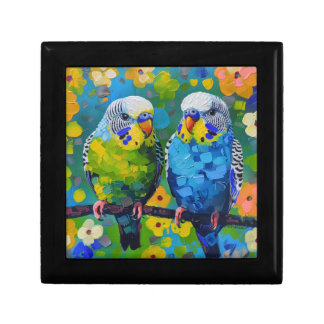 Colorful Parakeet Keepsake & Jewelry Box