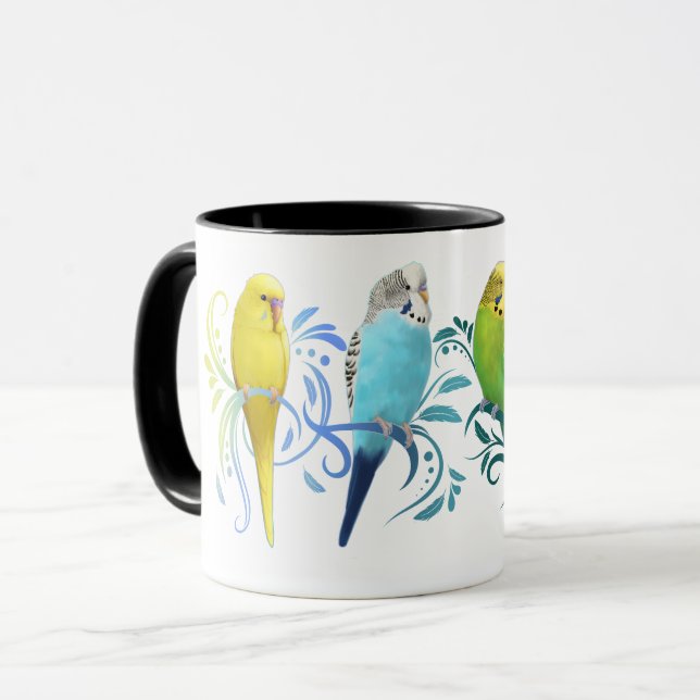 Colorful Parakeets Mug (Front Left)
