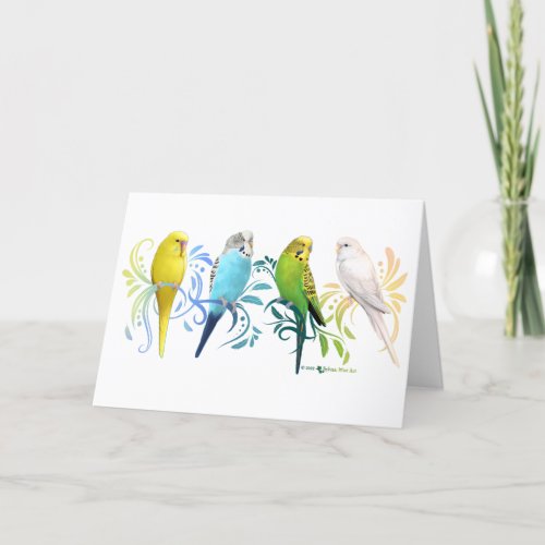 Colorful Parakeets Thank You Card
