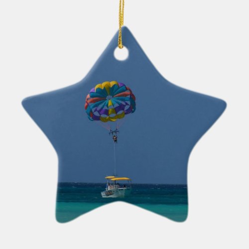 Colorful Parasailing Ceramic Ornament