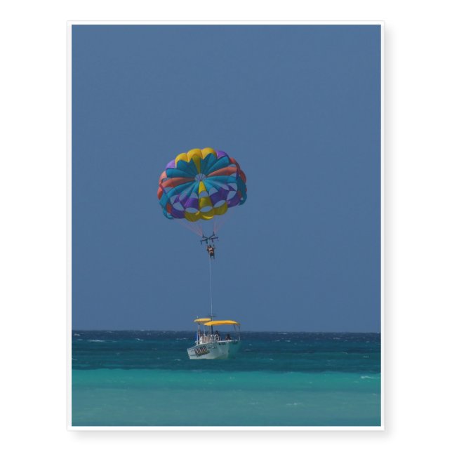 Colorful Parasailing Temporary Tattoos (Front)