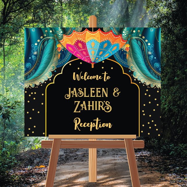 Colorful parasol  Indian Welcome Reception sign (Creator Uploaded)