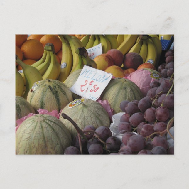 Colorful Paris Fruit Market Postcard (Front)