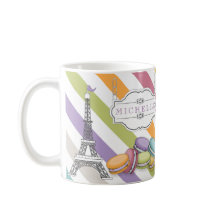 Colorful Paris Macarons Eiffel Tower Monogram