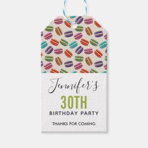 Colorful Parisian Macarons Pattern Birthday Gift Tags