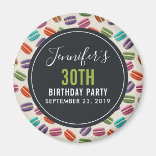 Colorful Parisian Macarons Pattern Birthday Magnet