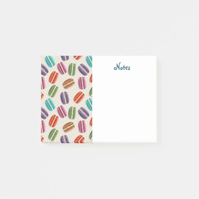 Colorful Parisian Macarons Pattern Post-it Notes (Front)