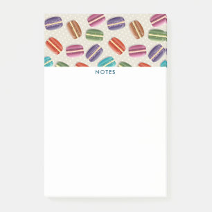Colorful Parisian Macarons Pattern Post-it Notes