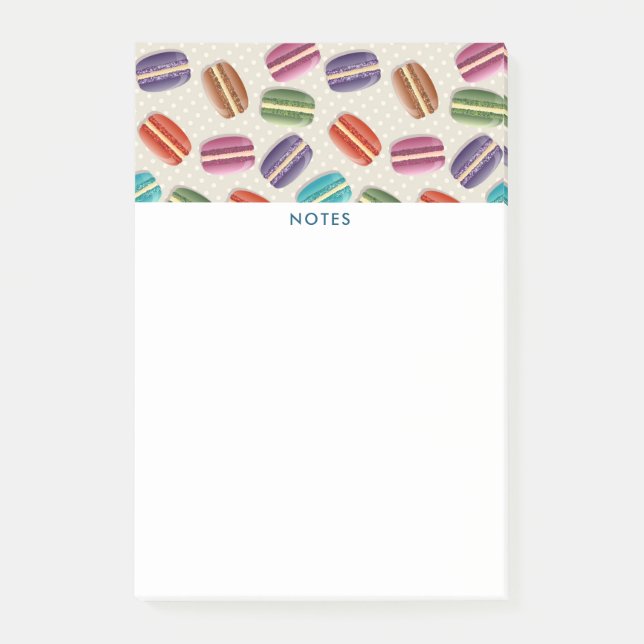 Colorful Parisian Macarons Pattern Post-it Notes (Front)