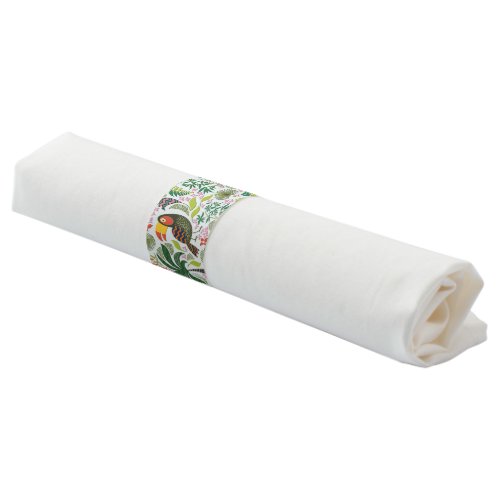 Colorful Parrot and Palm Trees Napkin Bands