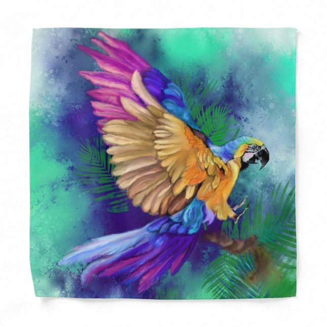 Colorful Parrot Bandana - Painting (Front)