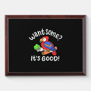 Colorful Parrot Bird Want Some Award Plaque