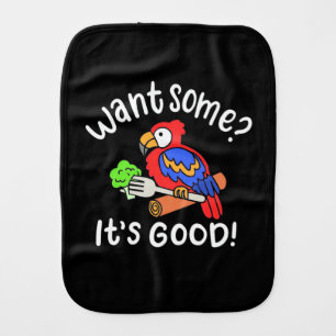 Colorful Parrot Bird Want Some Baby Burp Cloth