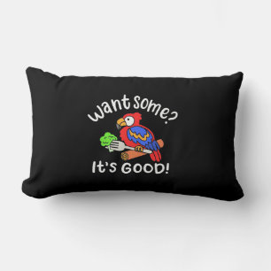 Colorful Parrot Bird Want Some Lumbar Pillow