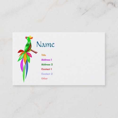 Colorful Parrot Business Card