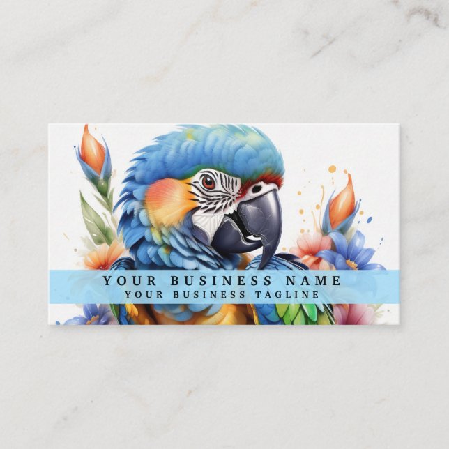 Colorful Parrot Business Cards (Front)