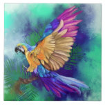 Colorful Parrot Ceramic Tile<br><div class="desc">Beautiful Colorful Parrot Ceramic Tiles - Painting - Choose / Add Your Unique Text / Name / Color - Make Your Special Tile Gift - Resize and move or remove and add elements / text with customization tool ! Painting and Design by MIGNED. Please see my other projects / paintings....</div>
