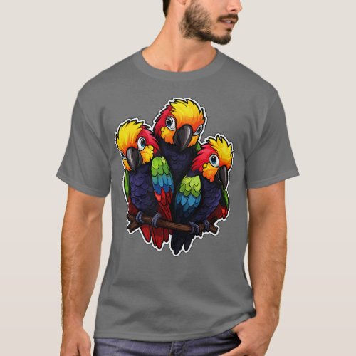 Colorful Parrot Cockatoo Parakeet Macaws Parrot 1 T_Shirt