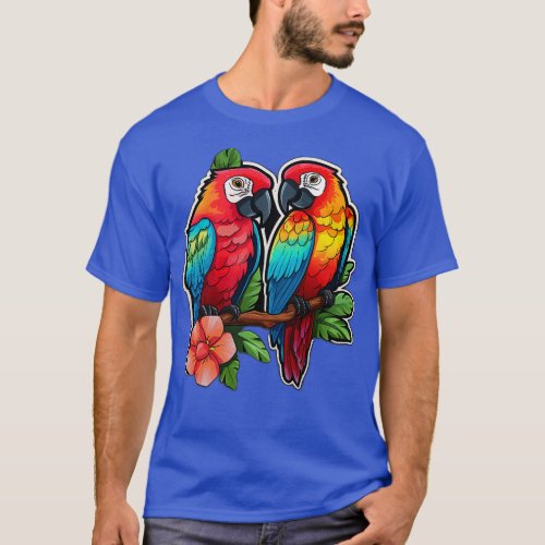 Colorful Parrot Cockatoo Parakeet Macaws Parrot 3 T_Shirt