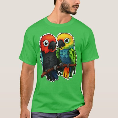 Colorful Parrot Cockatoo Parakeet Macaws Parrot T_Shirt