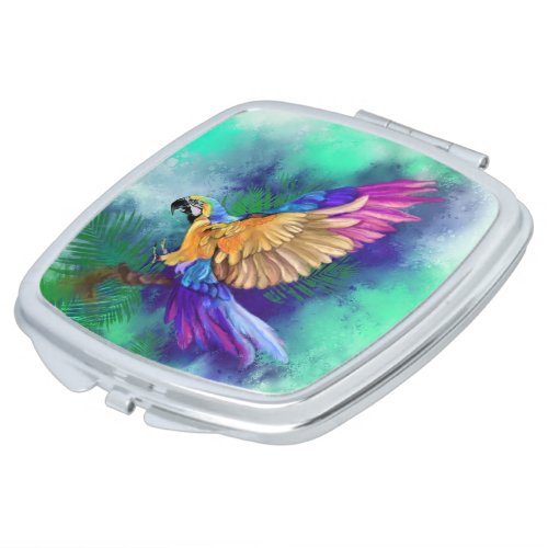 Colorful Parrot Compact Mirror