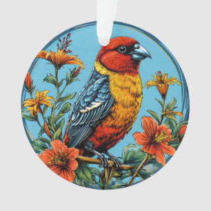 Colorful Parrot crossbill Bird Ornament