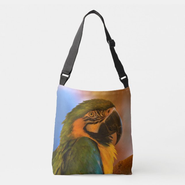 Colorful Parrot Crossbody Bag (Front)
