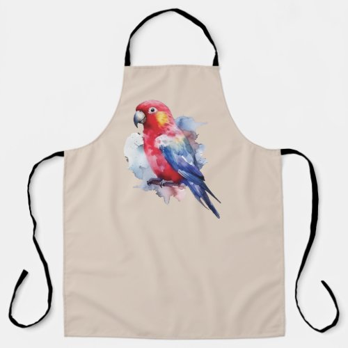 Colorful parrot design apron