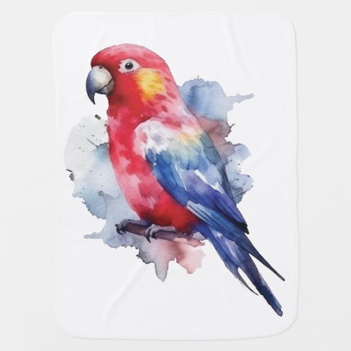 Colorful parrot design baby blanket