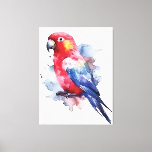 Colorful parrot design canvas print