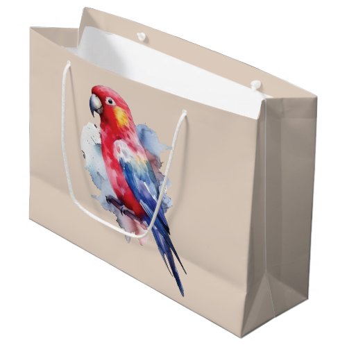 Colorful parrot design large gift bag