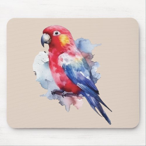 Colorful parrot design mouse pad