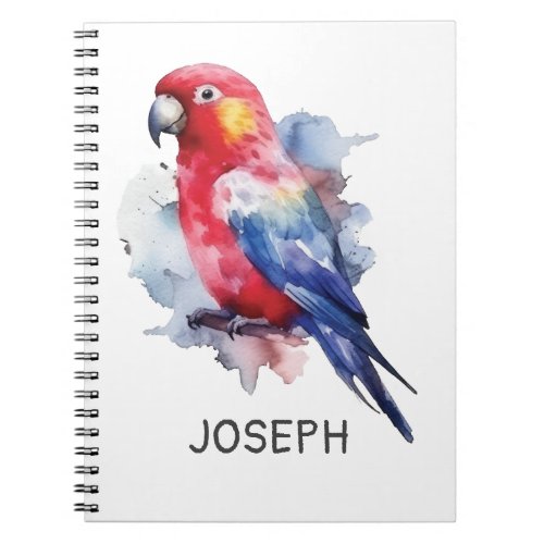 Colorful parrot design notebook
