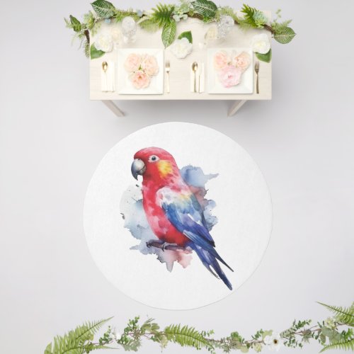 Colorful parrot design outdoor rug