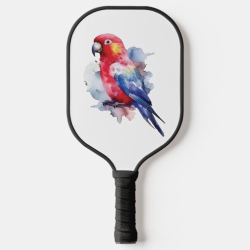Colorful parrot design pickleball paddle