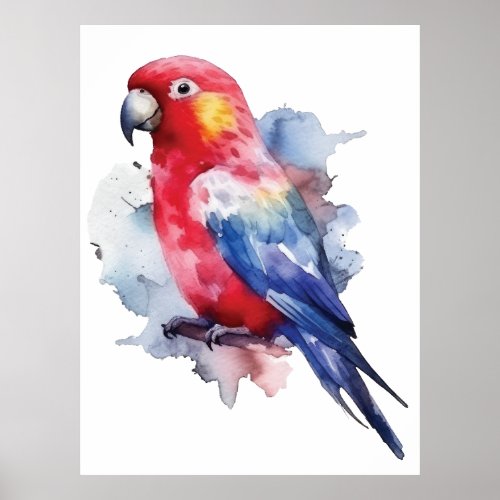 Colorful parrot design poster