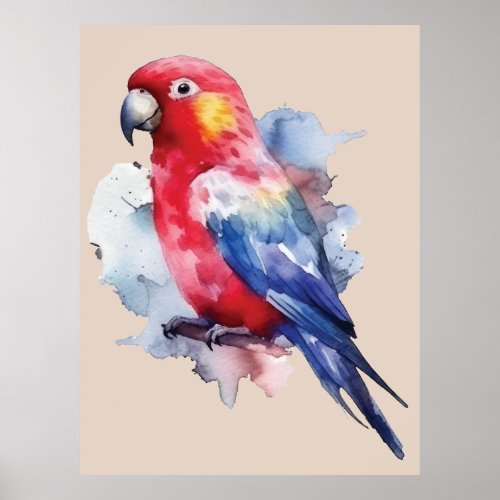 Colorful parrot design poster