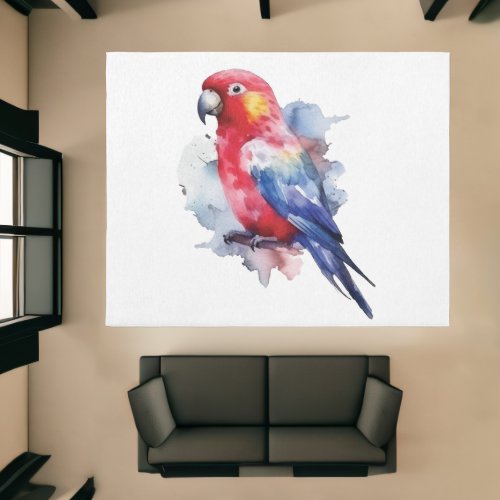 Colorful parrot design rug