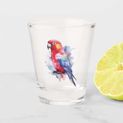 Colorful parrot design shot glass