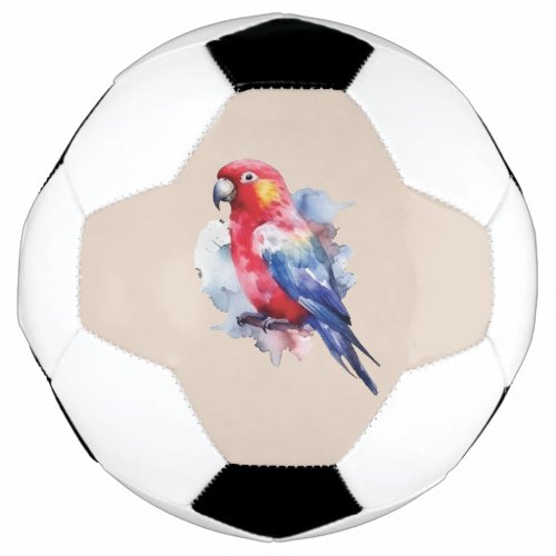 Colorful parrot design soccer ball