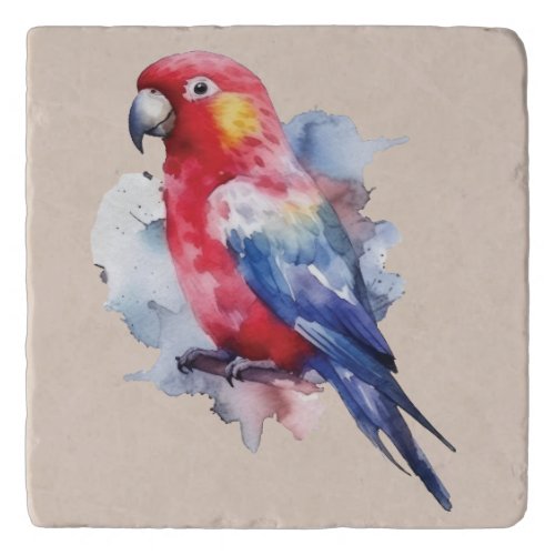 Colorful parrot design trivet