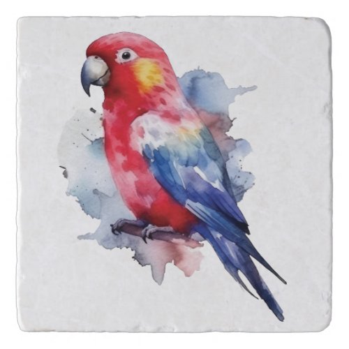 Colorful parrot design trivet