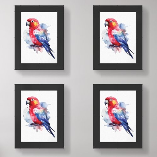 Colorful parrot design wall art sets