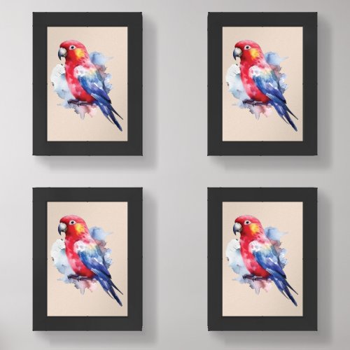 Colorful parrot design wall art sets