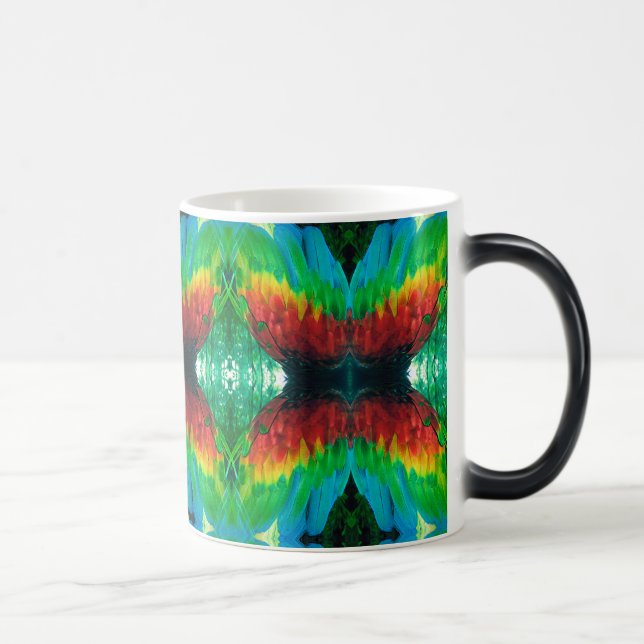 Colorful Parrot feathers pattern Color Morph Mug (Right)
