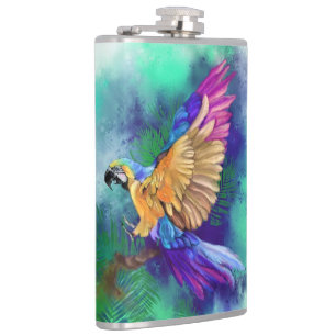 Colorful Parrot Flask