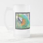 Colorful Parrot Frosted Beer Mug