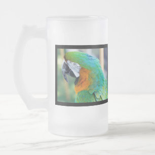 Colorful Parrot Frosted Beer Mug