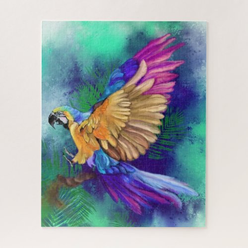 Colorful Parrot Jigsaw Puzzle Watercolor