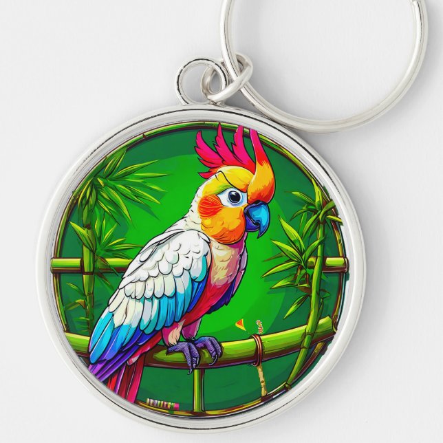 Colorful parrot keychain (Front)